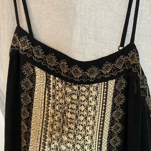 Free People Black and Cream Boho Jumpsuit - Picture 3 of 6